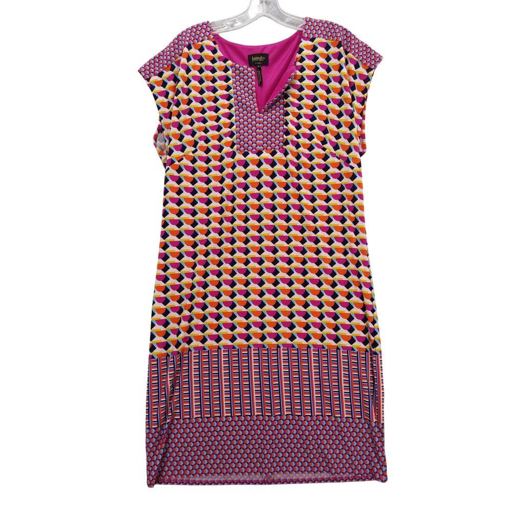 Laundry by Shelli Segal Geometric Print Dress Colorful Shift‎ Dress M